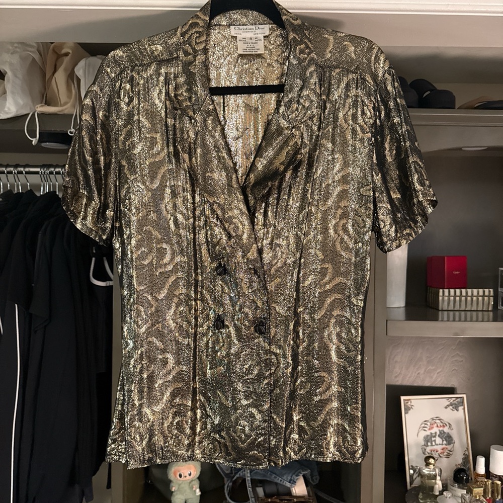 Dior Gold Metallic Blouse